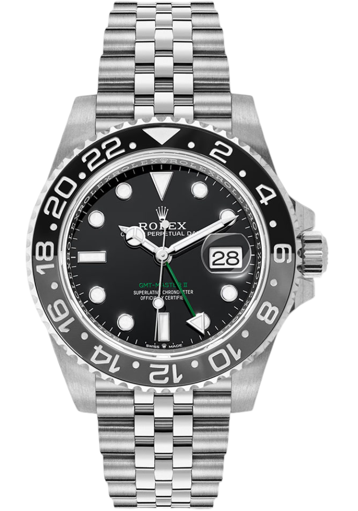 Rolex Oystersteel "Sprite" GMT-Master II Watch - Bidirectional Rotatable 24-Hour Graduated Bezel