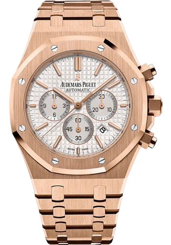AUDEMARS PIGUET ROYAL OAK 41MM, WHITE DIAL - 18KT ROSE GOLD 26320OR