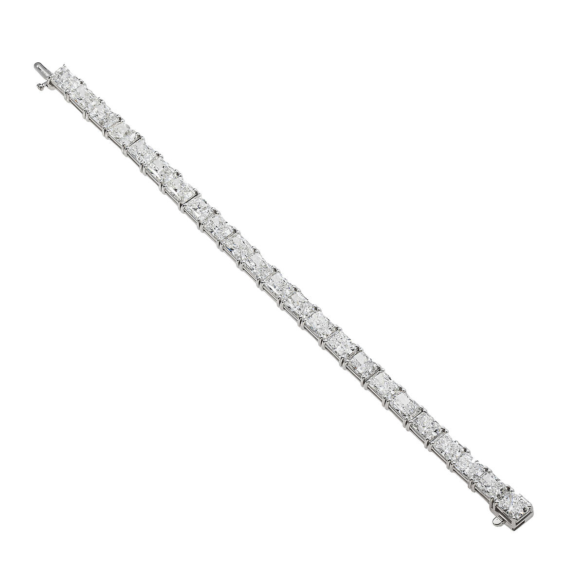 14K GOLD RADIANT LAB DIAMOND TENNIS BRACELET 31.50 CTW