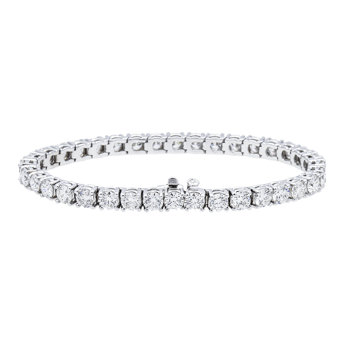 14K GOLD ROUND LAB DIAMOND TENNIS BRACELET 14.08 CTW