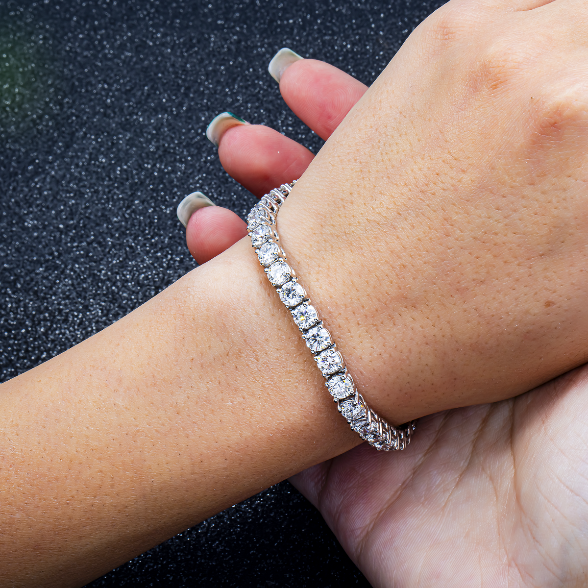 14K GOLD ROUND LAB DIAMOND TENNIS BRACELET 14.08 CTW