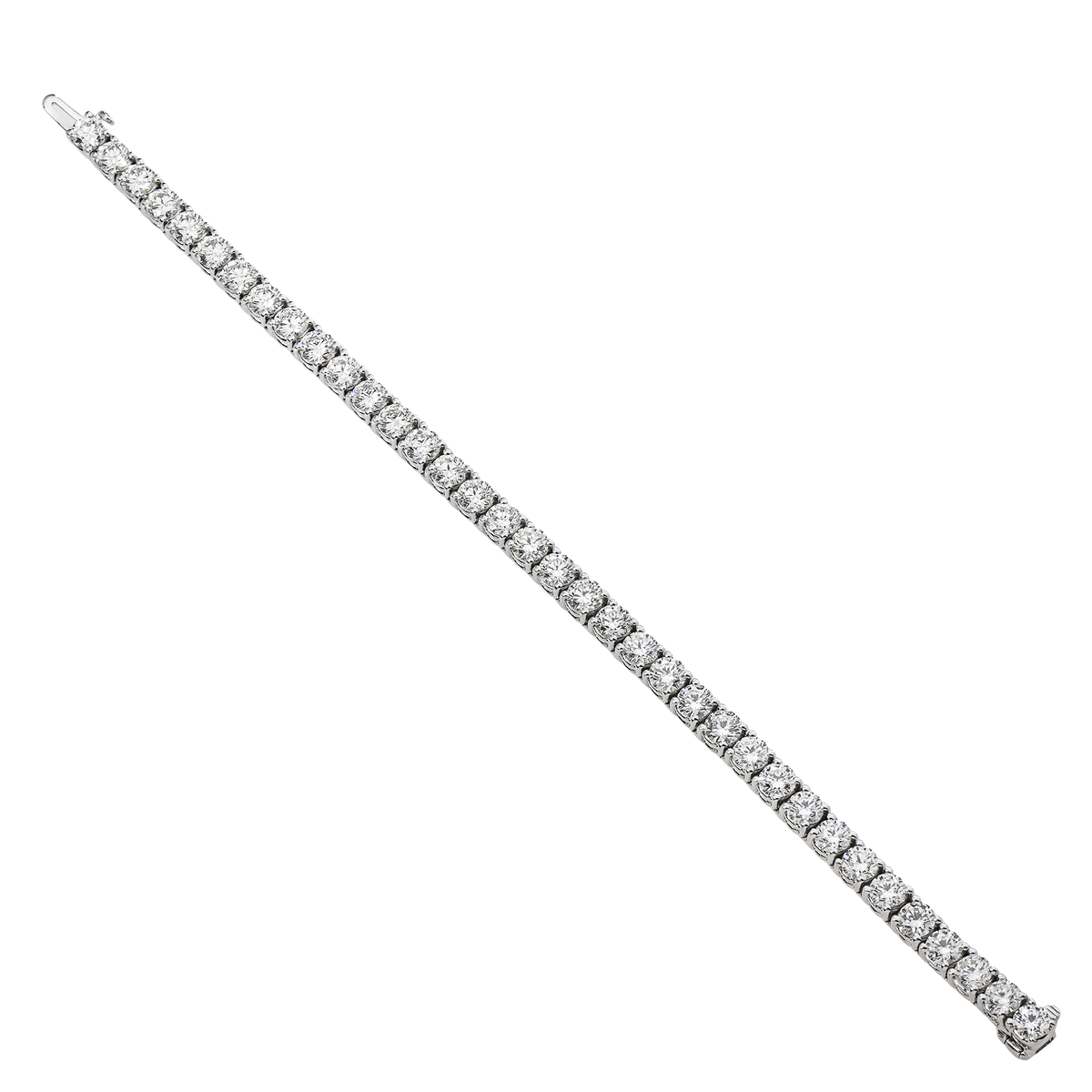 14K GOLD ROUND LAB DIAMOND TENNIS BRACELET 14.08 CTW