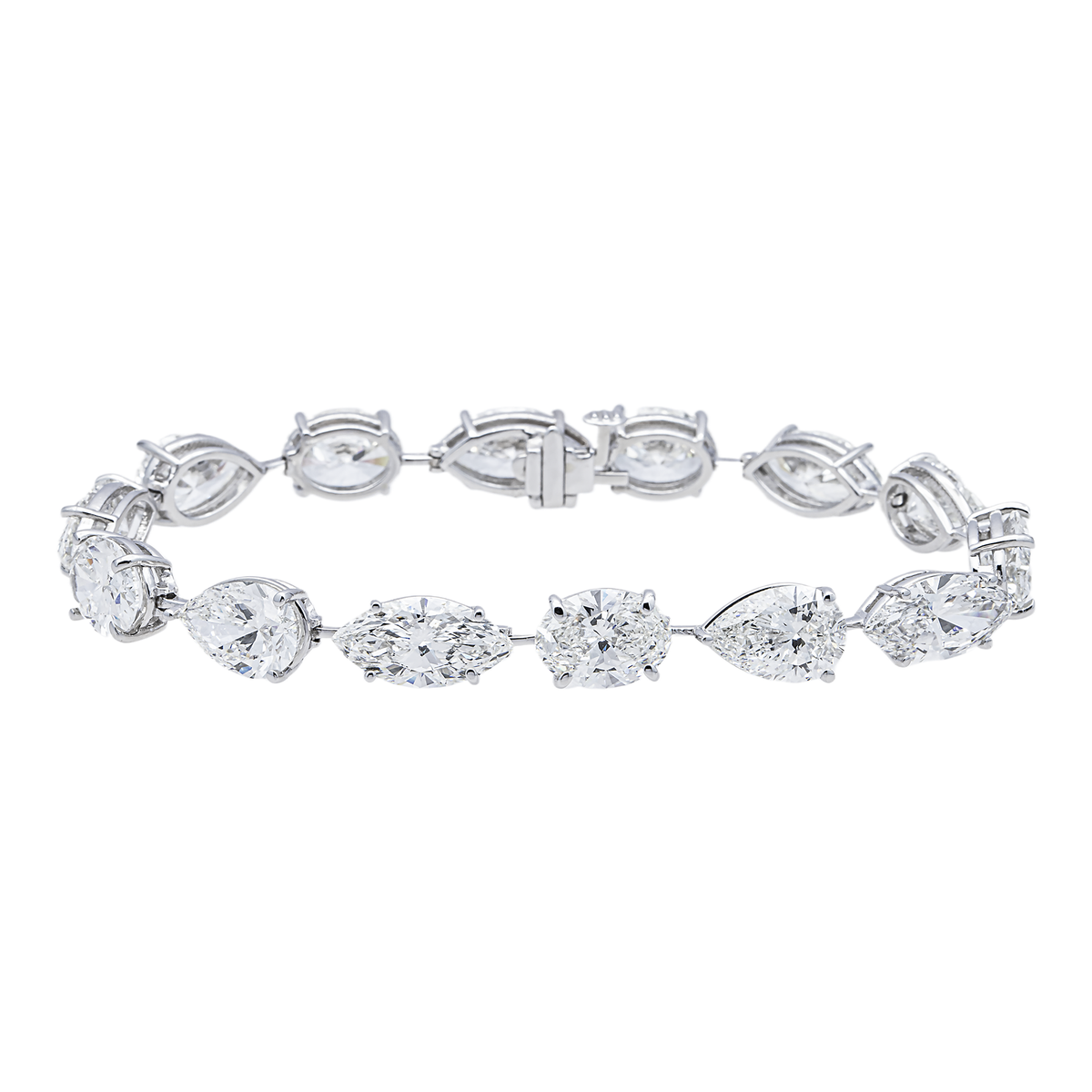 14K GOLD MULTI-SHAPE LAB DIAMOND TENNIS BRACELET 32.34 CTW