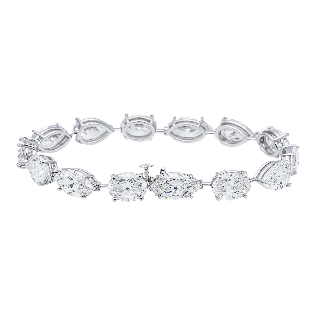 14K GOLD MULTI-SHAPE LAB DIAMOND TENNIS BRACELET 32.34 CTW