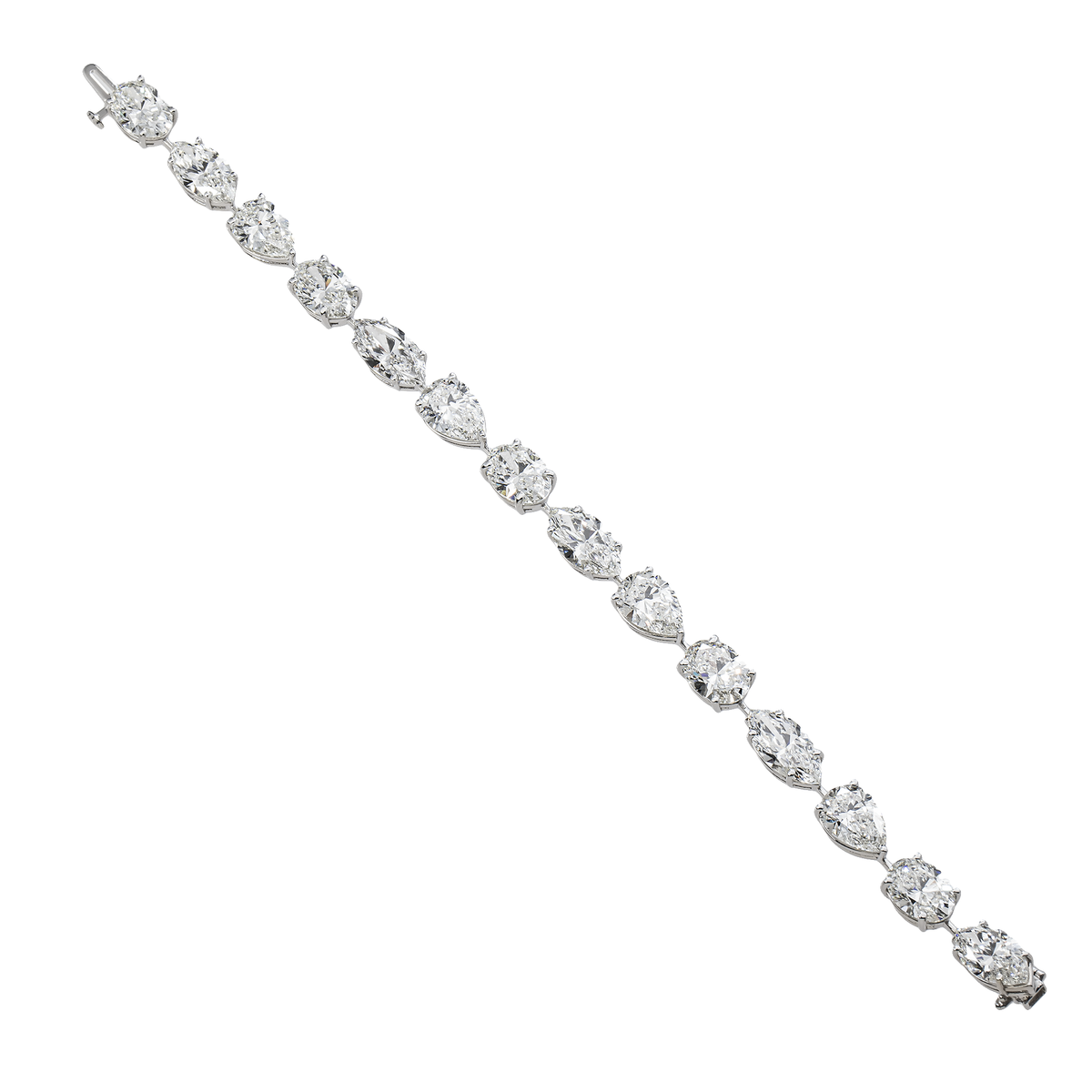 14K GOLD MULTI-SHAPE LAB DIAMOND TENNIS BRACELET 32.34 CTW
