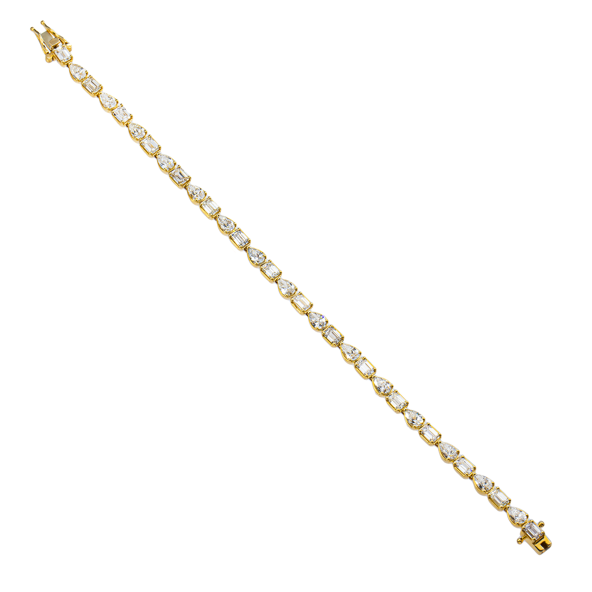 14K GOLD MULTI-SHAPE LAB DIAMOND TENNIS BRACELET 7.04 CTW
