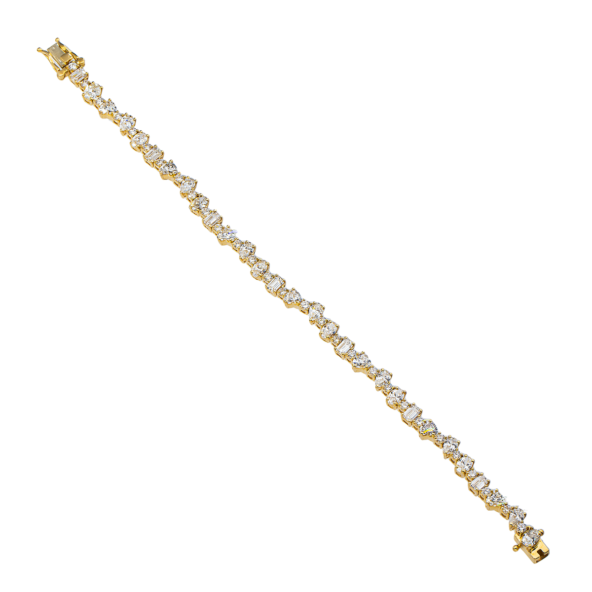 14K GOLD MULTI-SHAPE LAB DIAMOND TENNIS BRACELET 8.45CTW