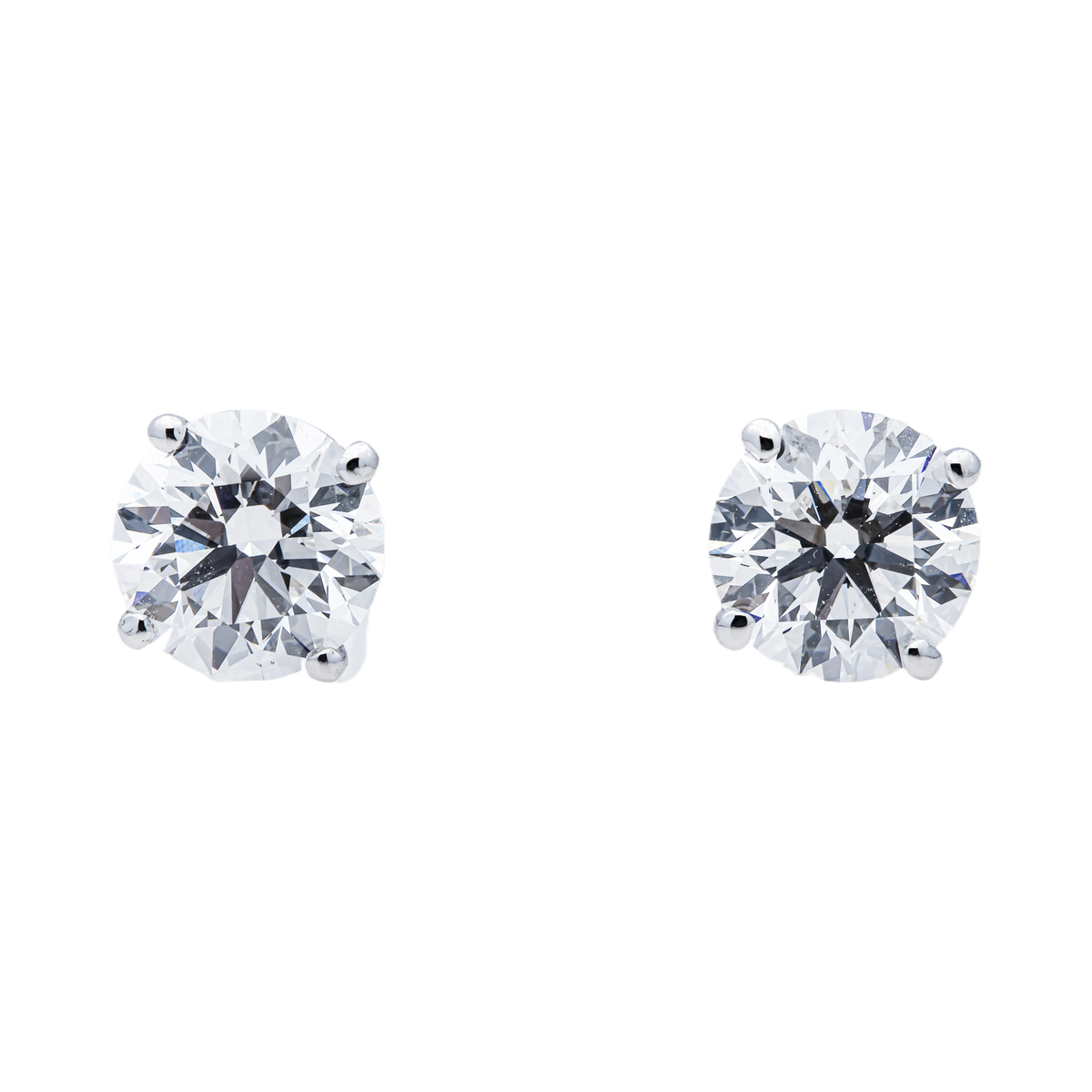 14K GOLD ROUND LAB GROWN DIAMOND EARRINGS 4.19 CTW