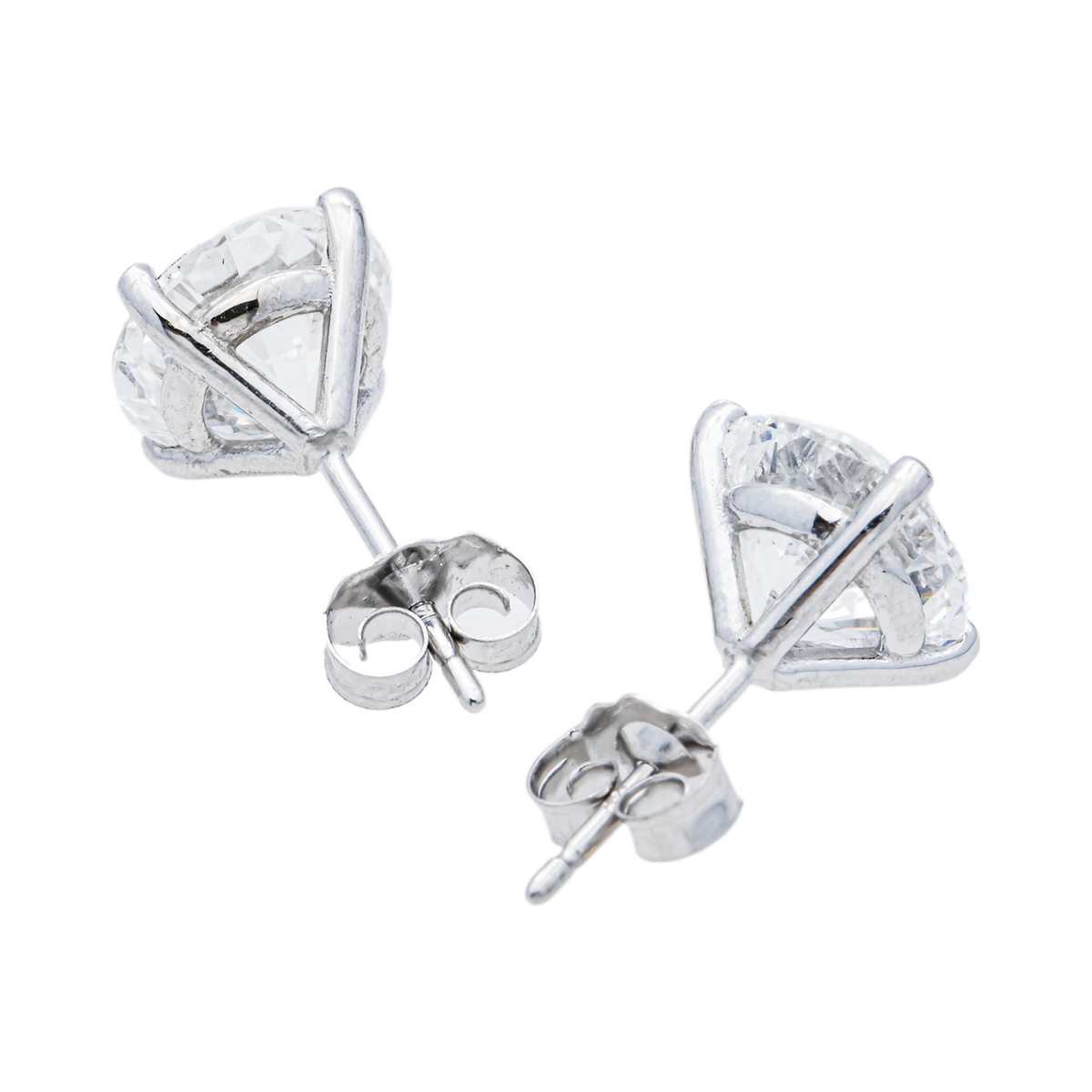14K GOLD ROUND LAB GROWN DIAMOND EARRINGS 4.19 CTW