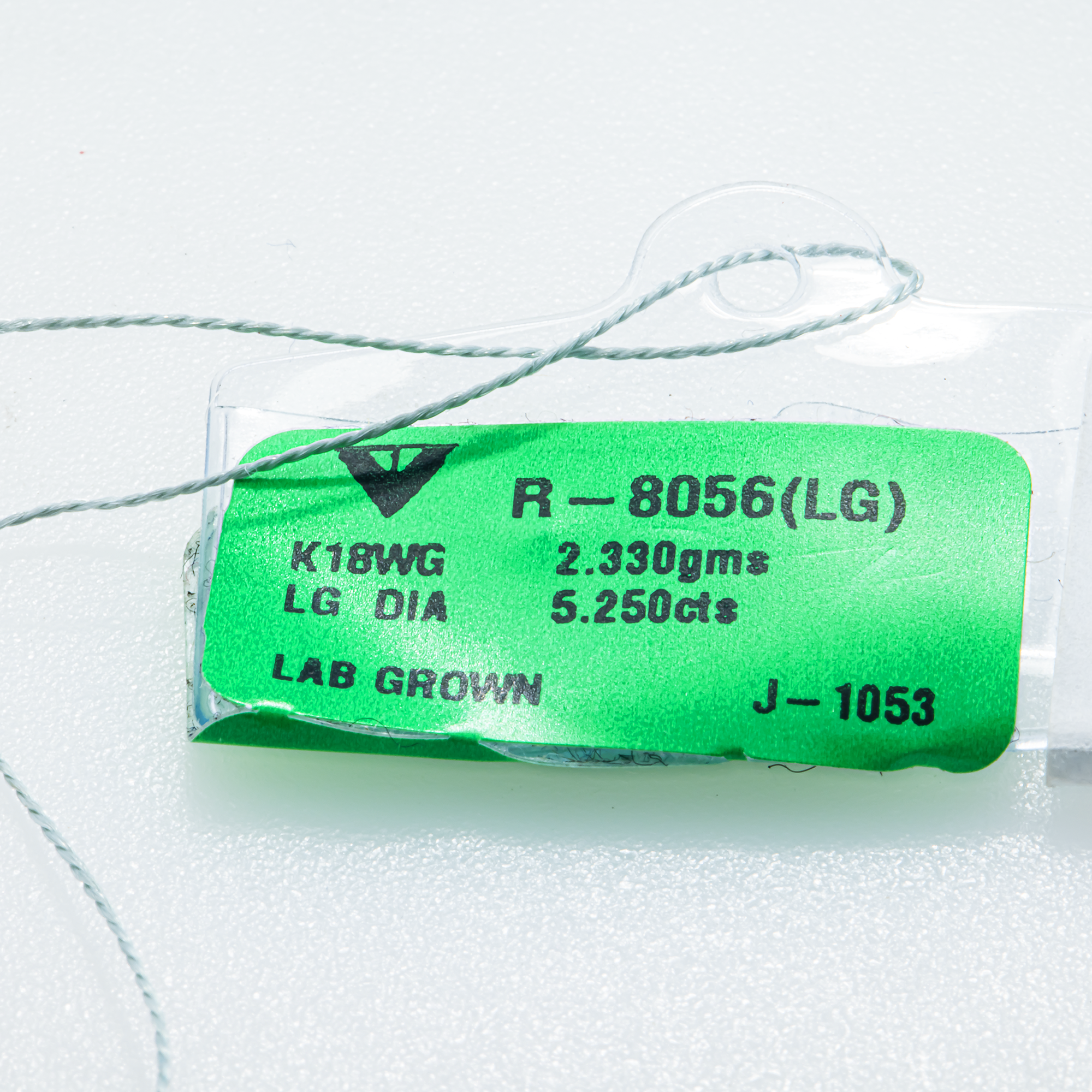 5.25 Carat Pear Lab Grown Diamond Engagement Ring with Pavé Band in 18K White Gold