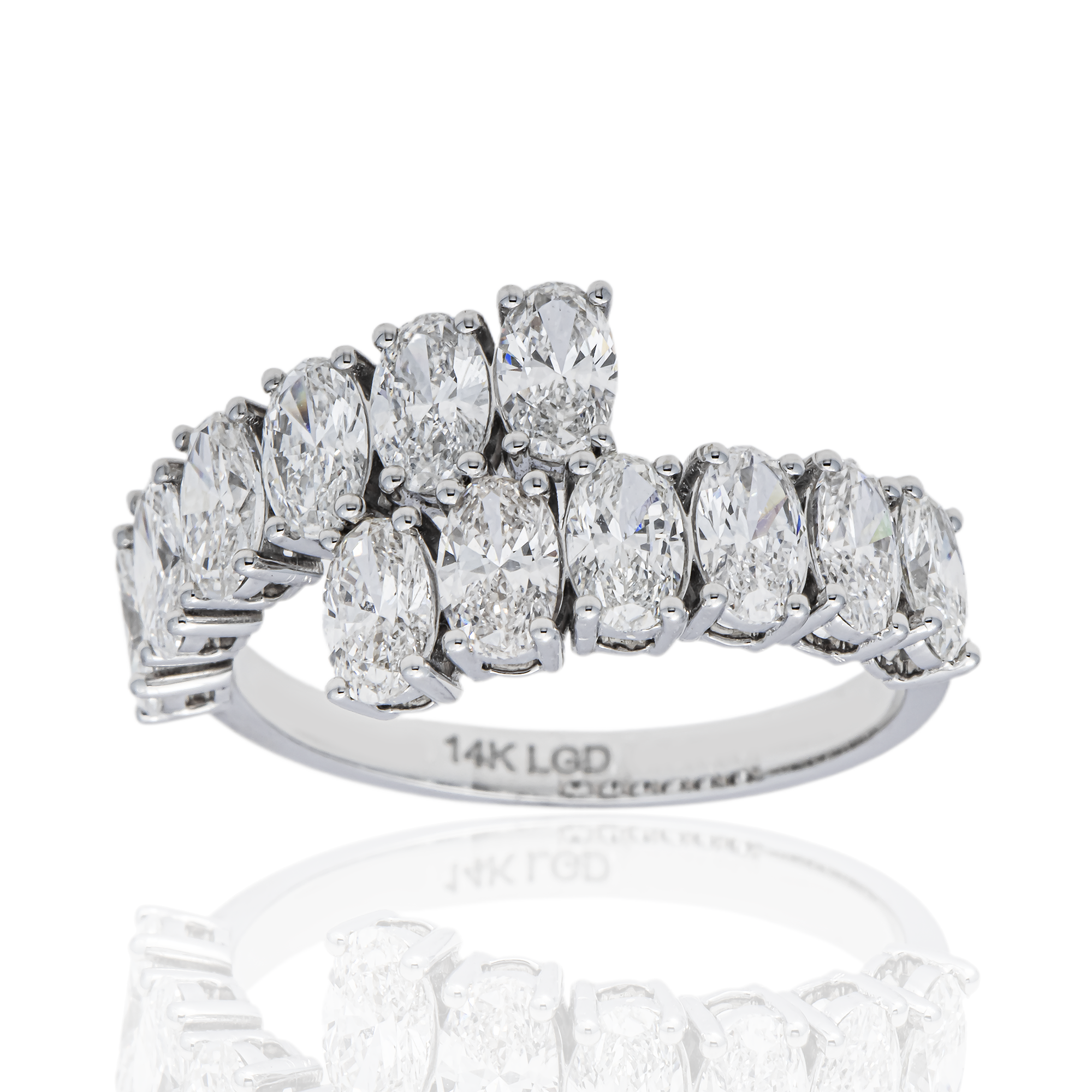Prong-Set Marquise Lab Diamond Band in 14K White Gold