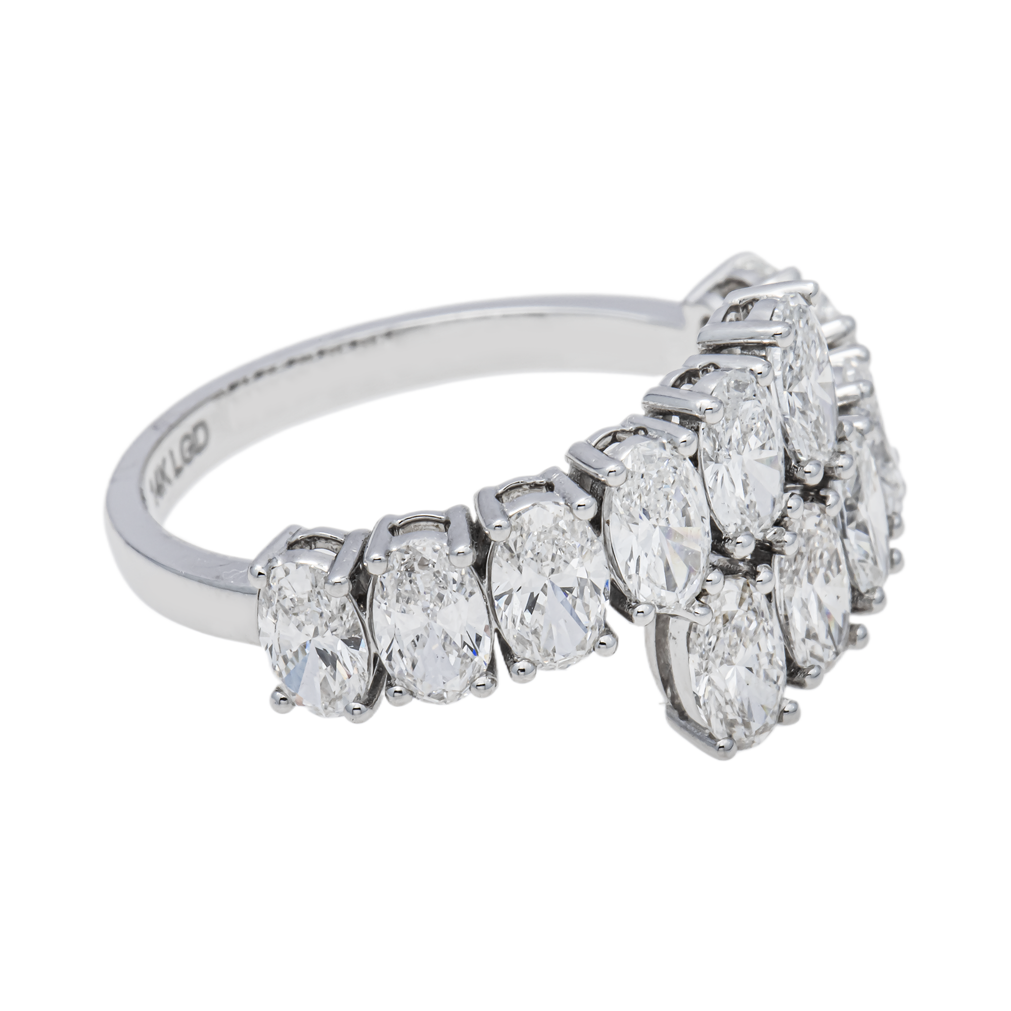 Prong-Set Marquise Lab Diamond Band in 14K White Gold