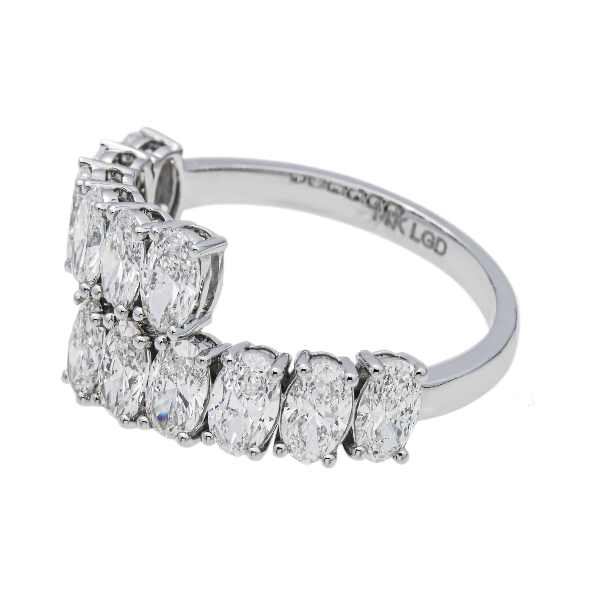 Prong-Set Marquise Lab Diamond Band in 14K White Gold