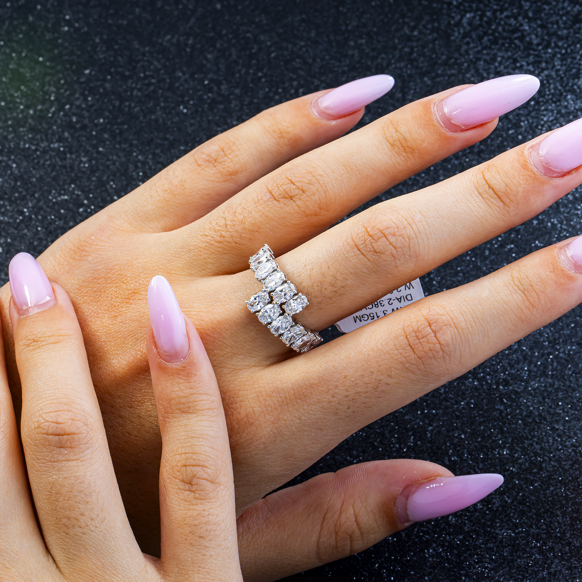 Prong-Set Marquise Lab Diamond Band in 14K White Gold