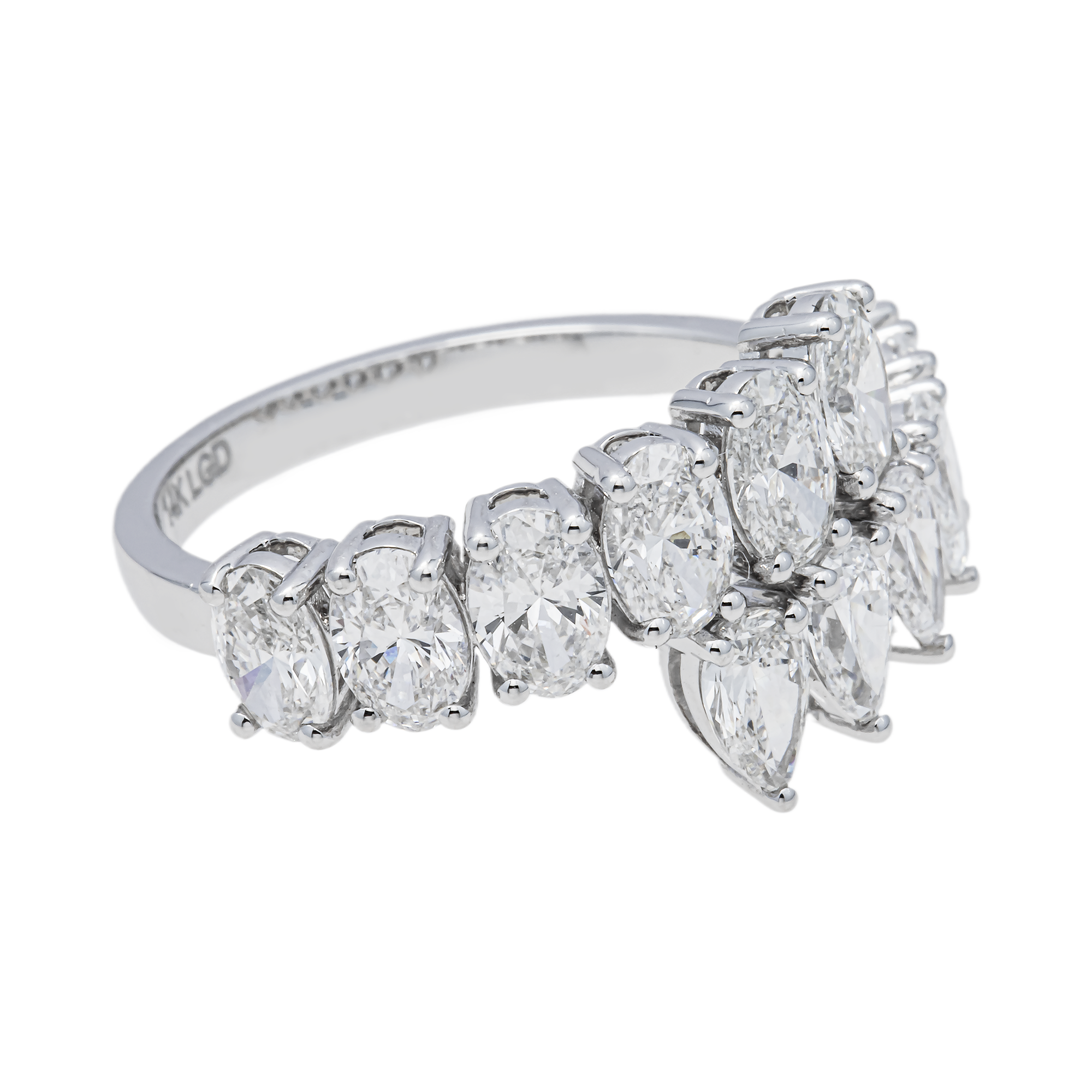 Prong-Set Pear Shape Lab Diamond Ring – 14K White Gold