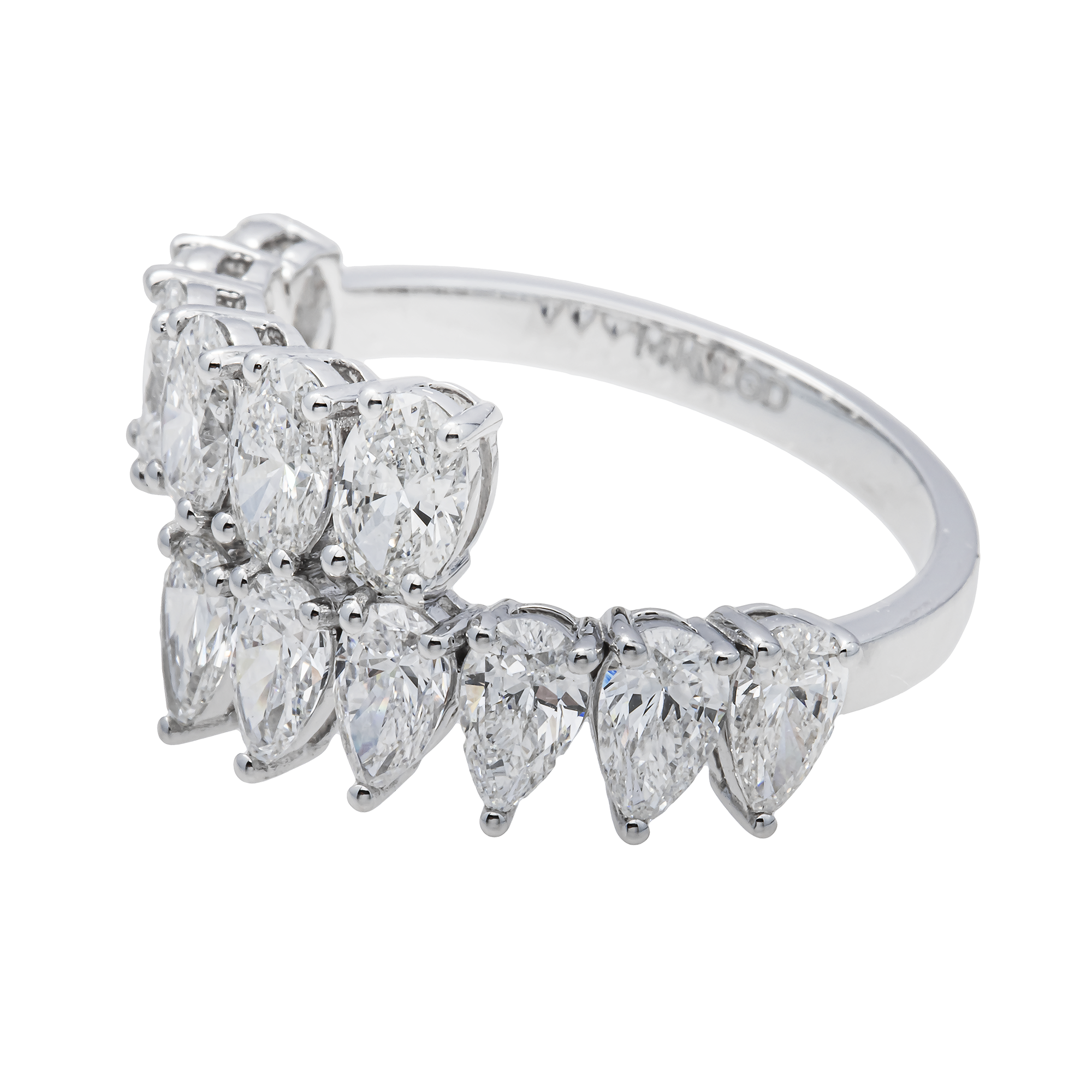 Prong-Set Pear Shape Lab Diamond Ring – 14K White Gold