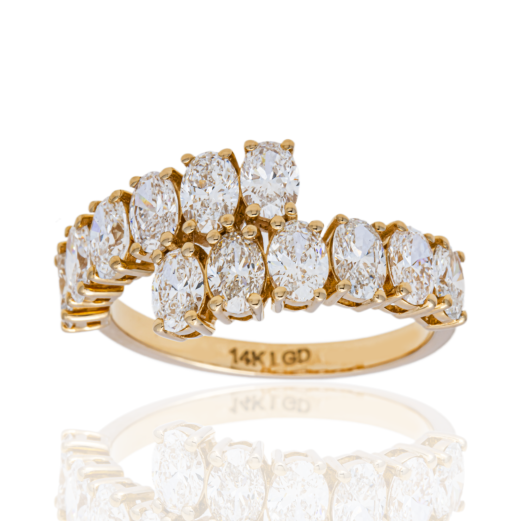 Prong-Set Marquise Lab Diamond Band in 14K Yellow Gold