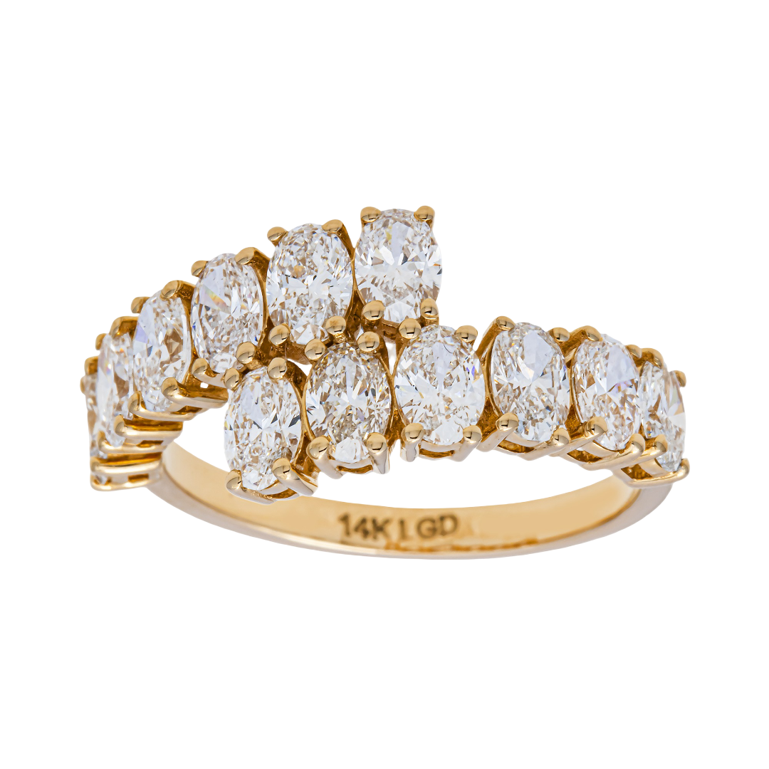 Prong-Set Marquise Lab Diamond Band in 14K Yellow Gold