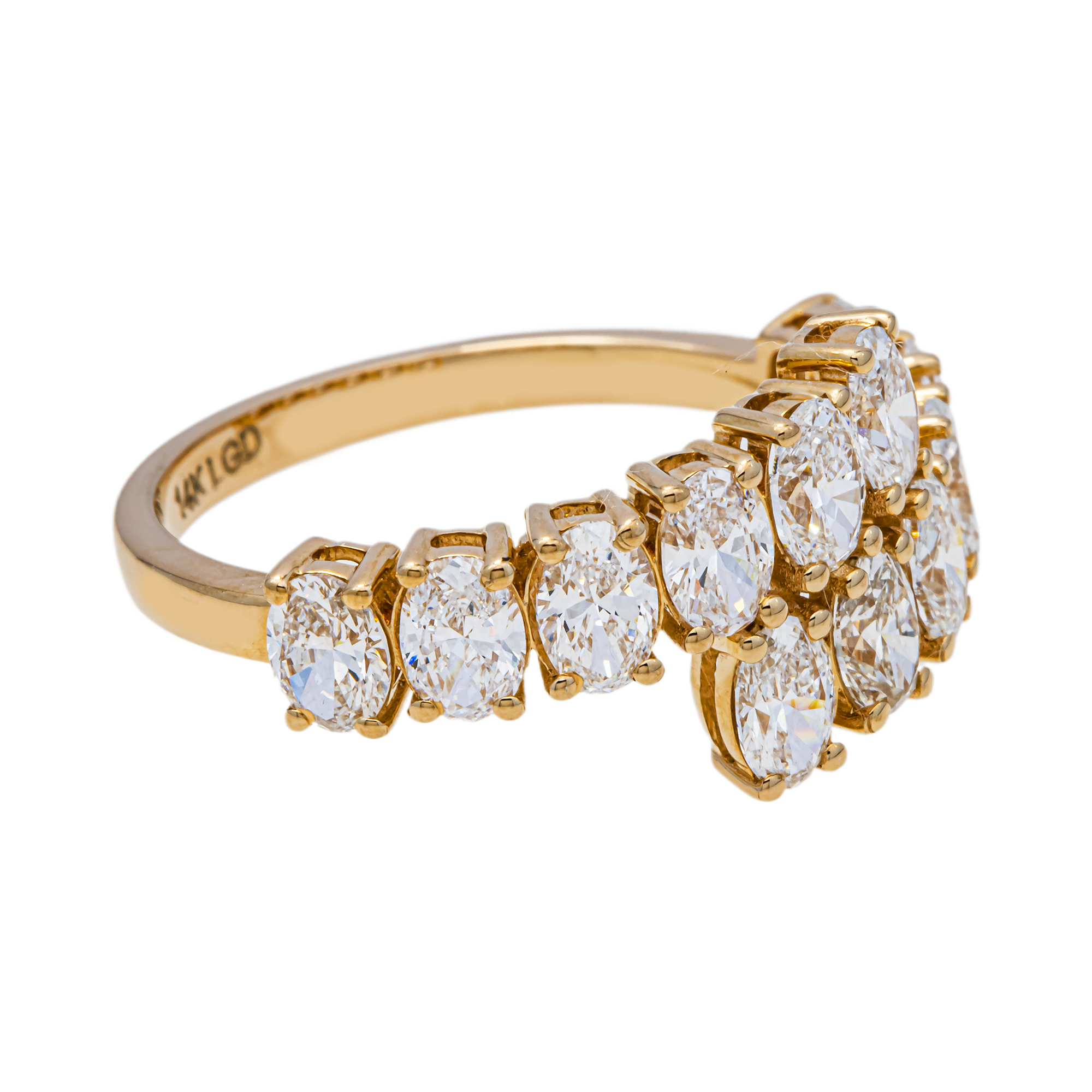 Prong-Set Marquise Lab Diamond Band in 14K Yellow Gold