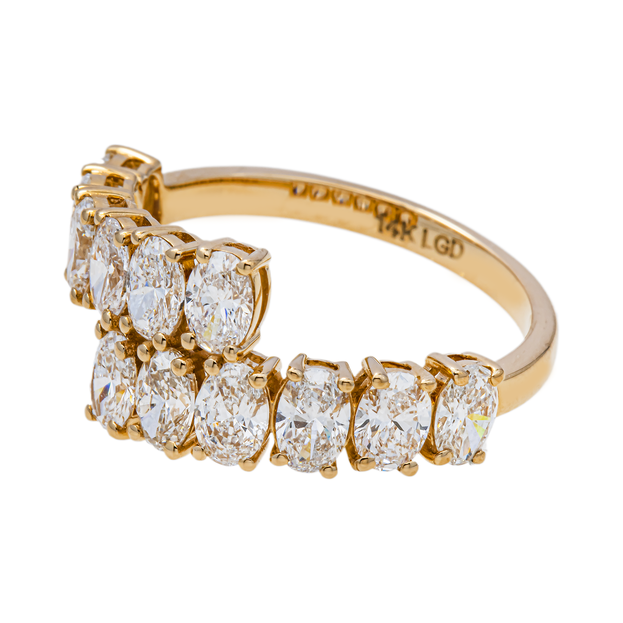 Prong-Set Marquise Lab Diamond Band in 14K Yellow Gold