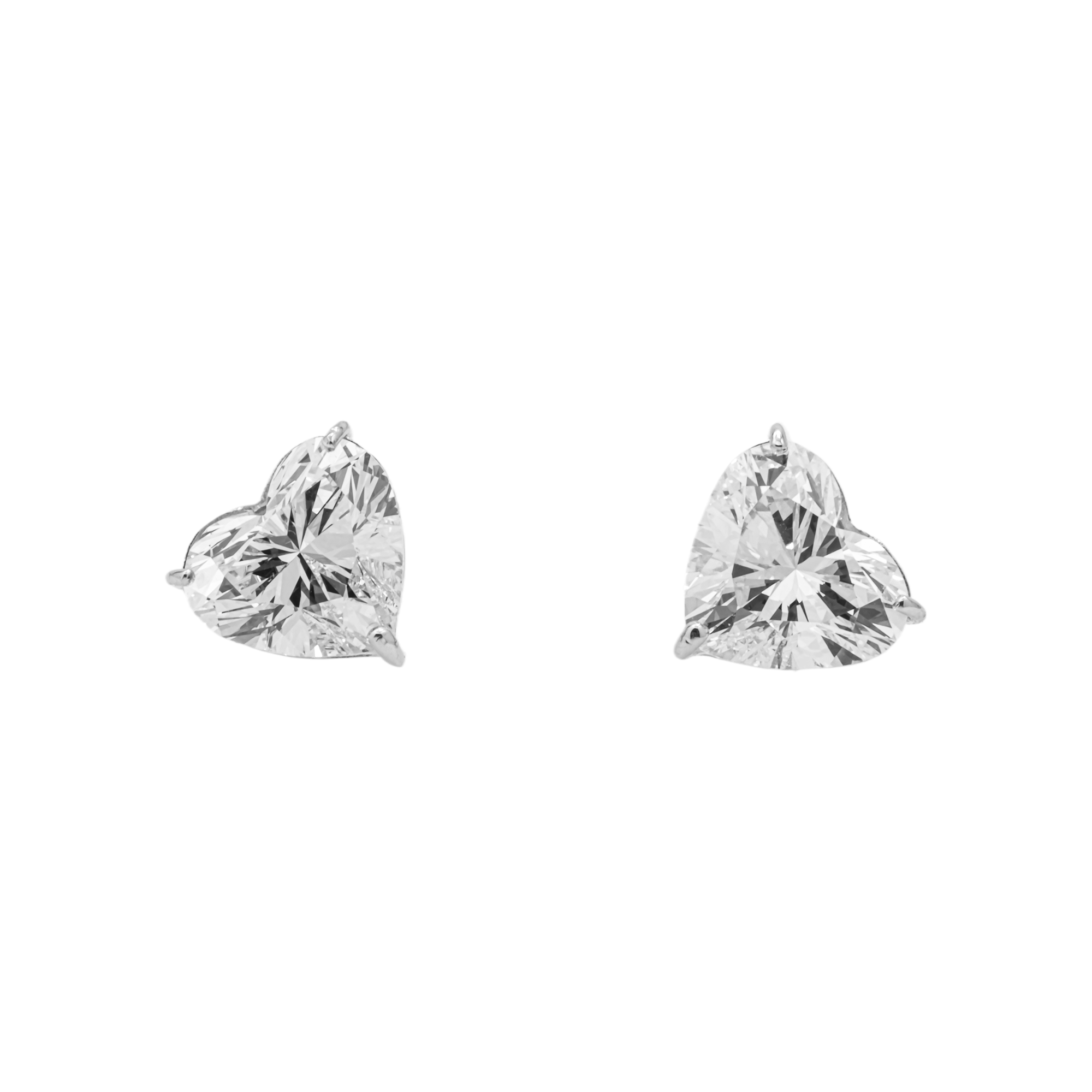 Heart Shape Lab Grown Diamond Stud Earrings – 3.00 Carats Total, 18K White Gold