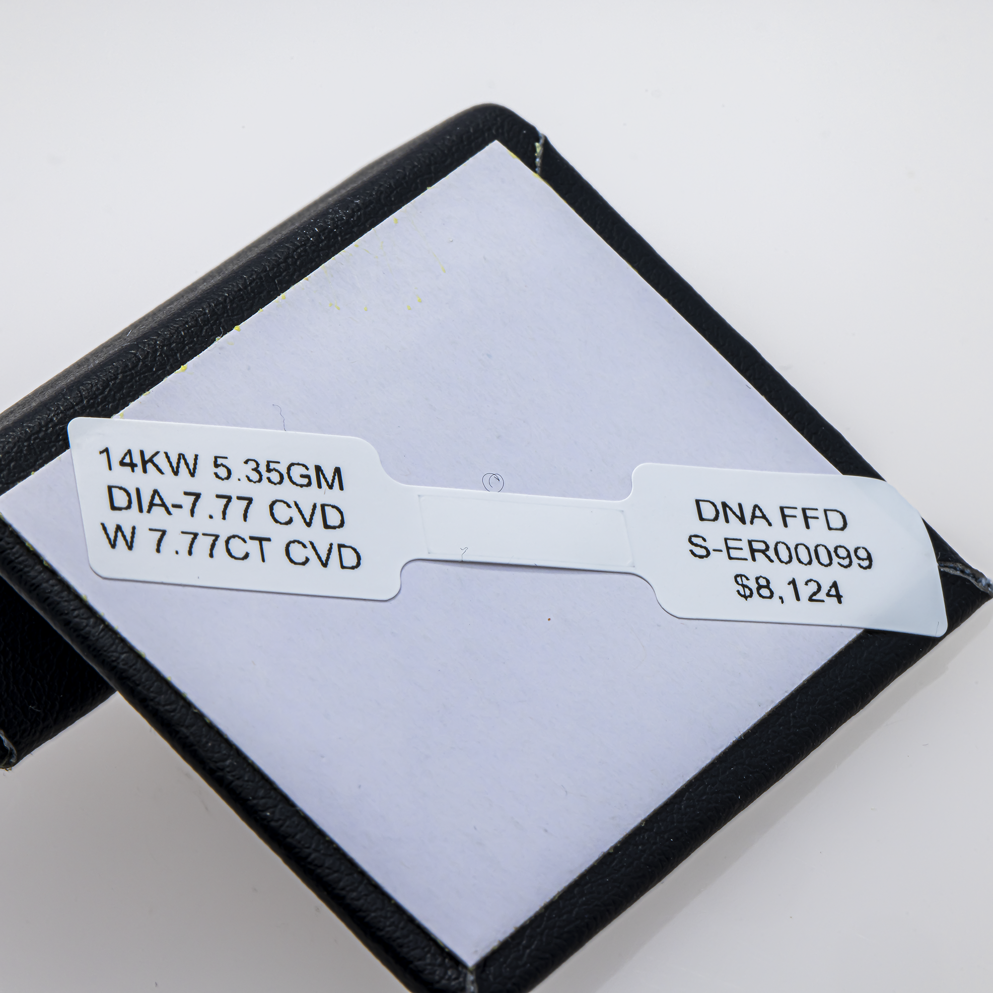 14K White Gold Oval Diamond Half Hoop Earrings