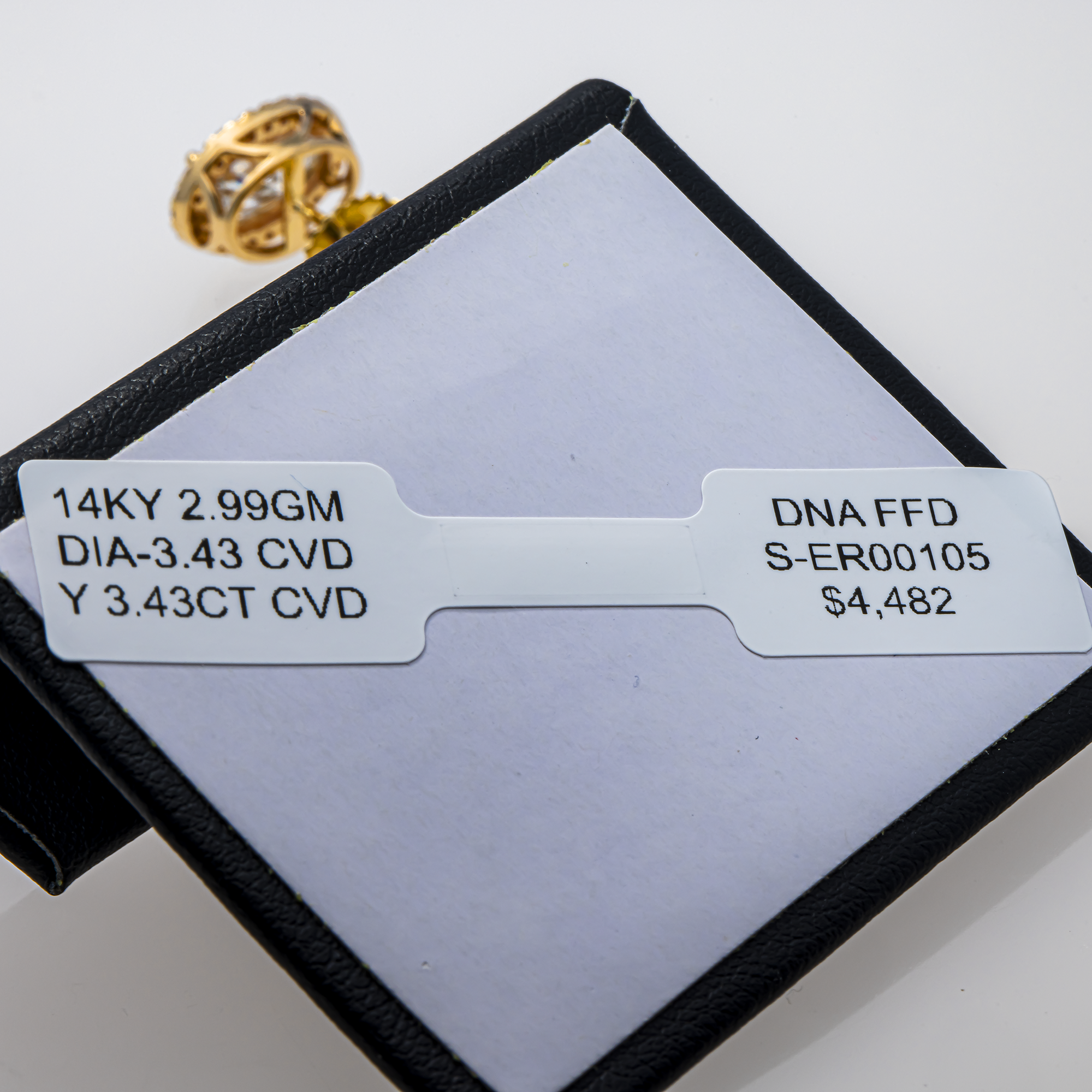 14K Yellow Gold Oval Cut Diamond Halo Stud Earrings – Prong Set