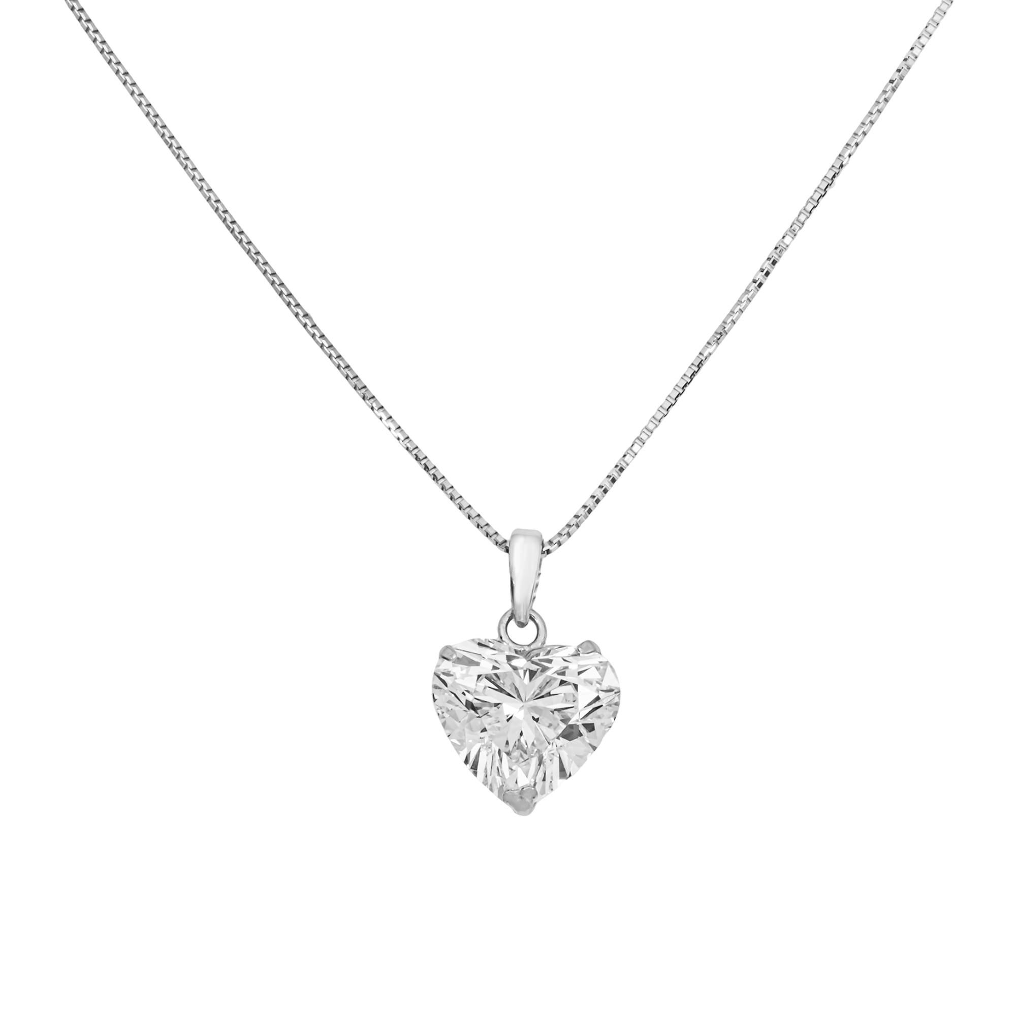 Heart Diamond Pendant Necklace – 2.00 Carat Lab Grown Diamond in 18K White Gold