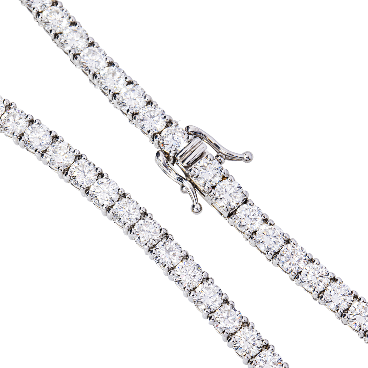 10.74 Carat Round Brilliant Lab Diamond Tennis Necklace – 14K White Gold