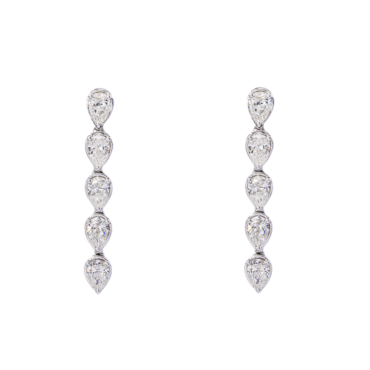 14K White Gold Pear Drop Earrings