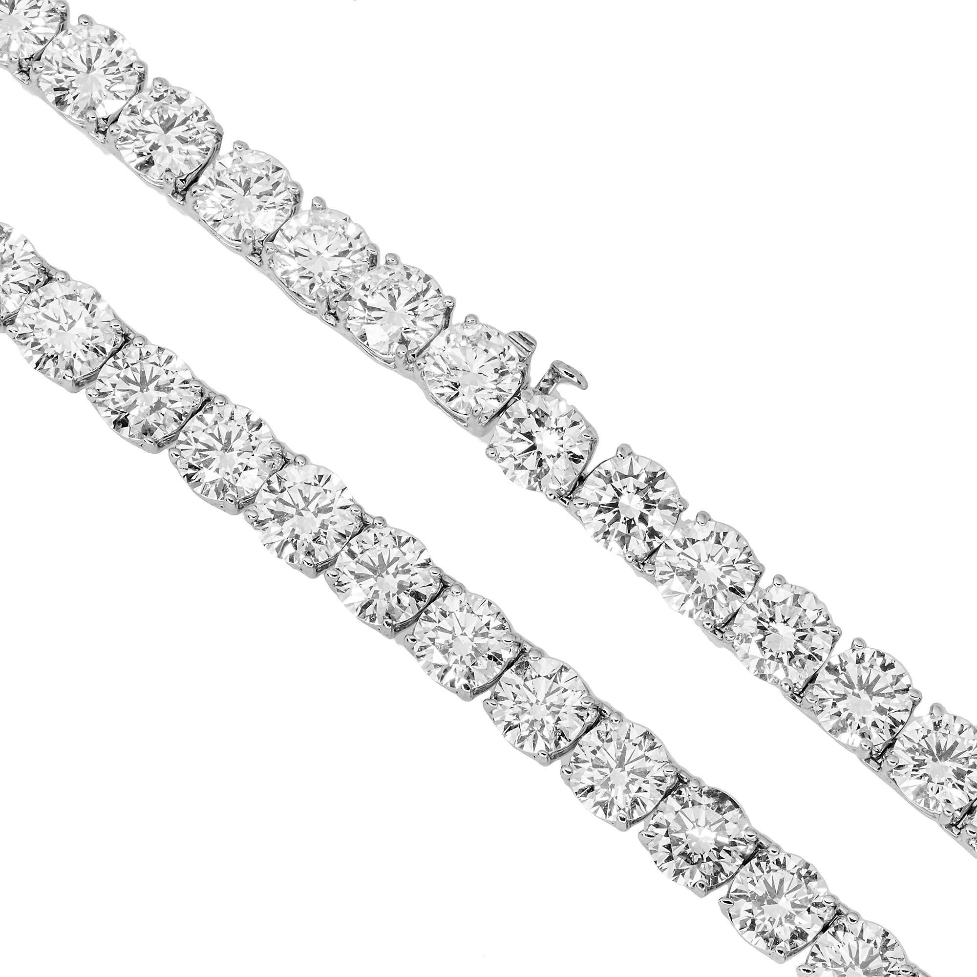 90.47 Carat Round Brilliant Lab Diamond Tennis Necklace – 14K White Gold