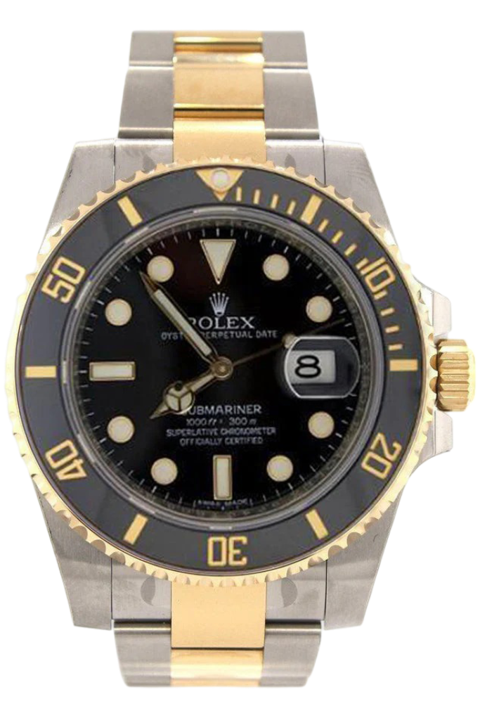 Rolex Submariner Date 40 Black Dial 18k Yellow Gold and Steel Men's Watch 116613LN 116613