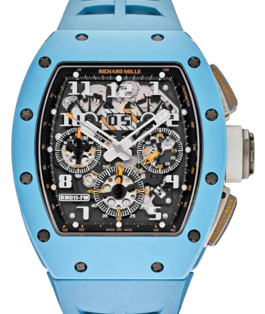 Richard Mille Automatic Flyback Chronograph Felipe Massa Baby Blue Ceramic Last Edition RM 011
