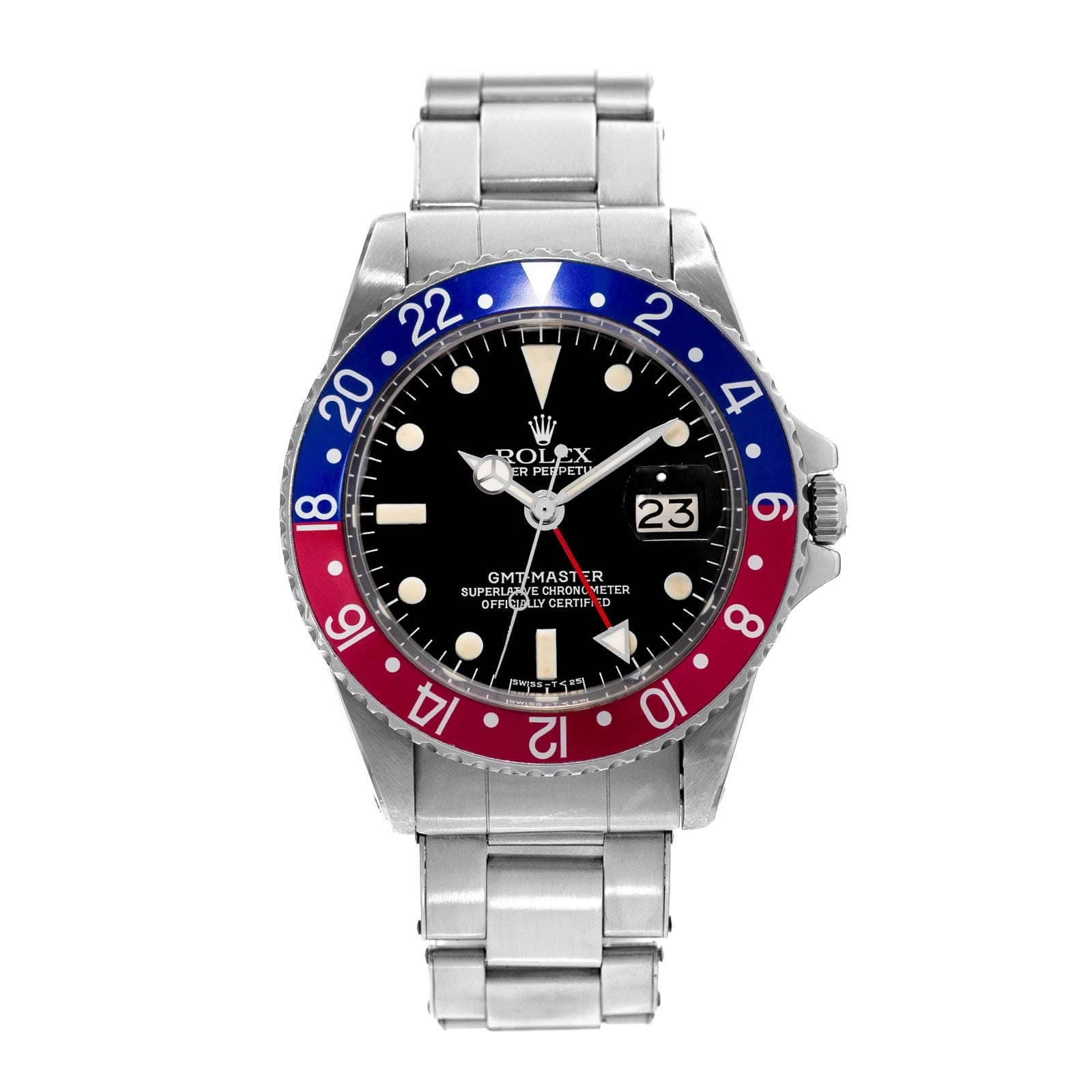 Rolex GMT-Master 1675 40mm Pepsi Black Steel Oyster Automatic Mens Watch 1966