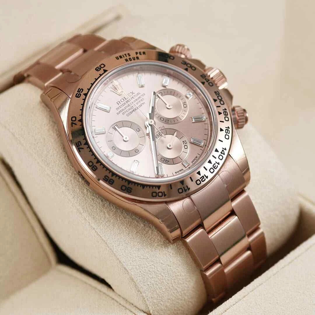 Rolex Cosmograph Daytona 18K Rose gold, MDL 116505 Factory Diamond Pink Dial