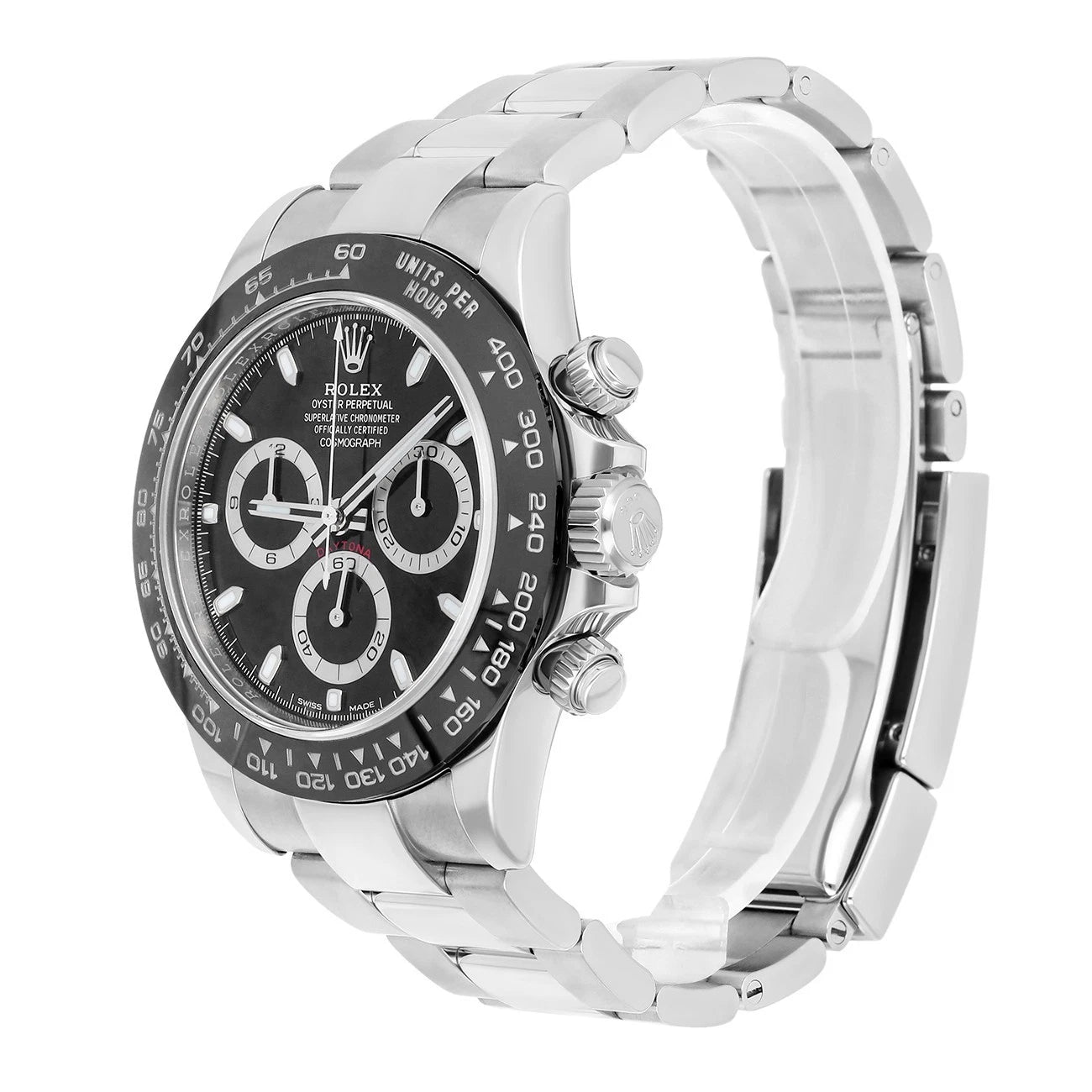 Rolex Cosmograph Daytona 40mm Black Dial Bezel Men's Steel Watch 116500LN-0002
