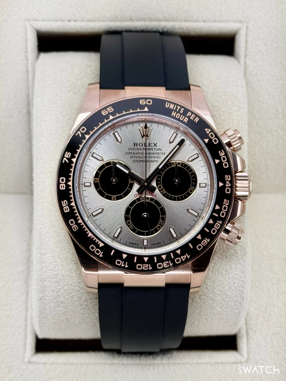 2025 Rolex Daytona 40mm 126515LN Rose Gold Oysterflex Sundust Dial